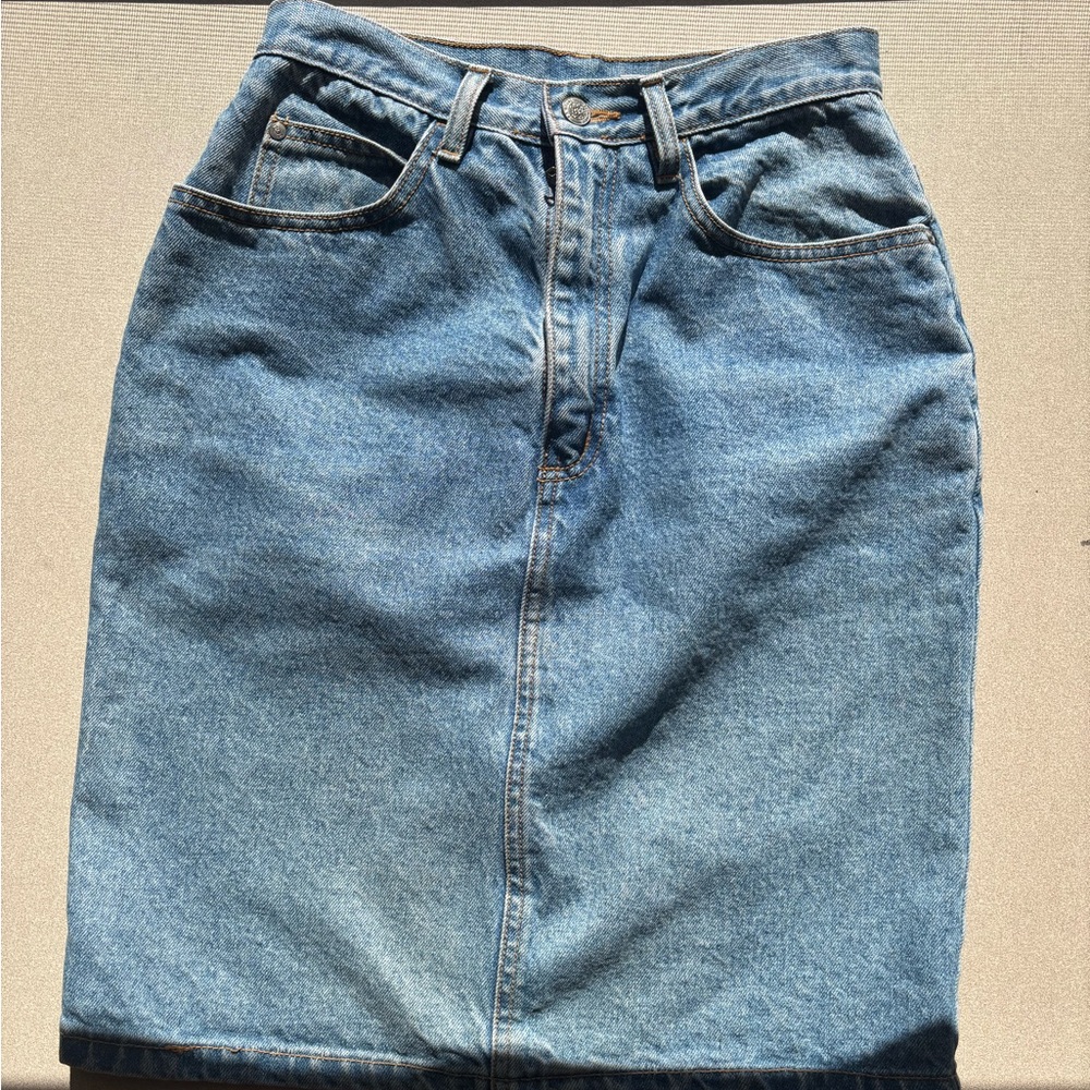 Vintage Denim Midi Skirt